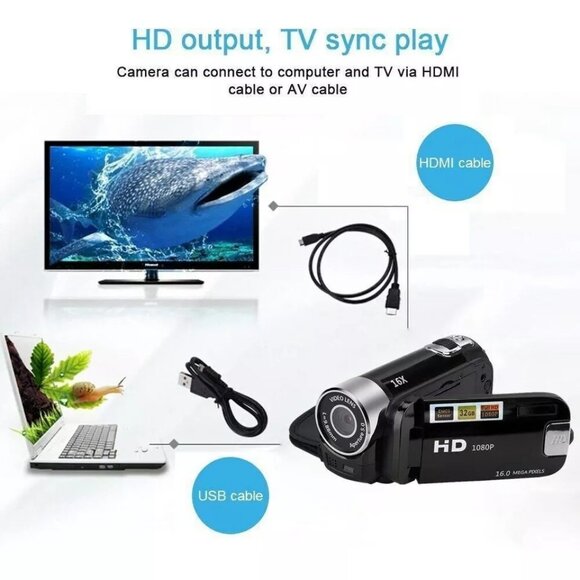 1080P HD Camcorder Digital Video Camera TFT LCD 24MP 16X Zoom DV AV Night Vision - Picture 4 of 12